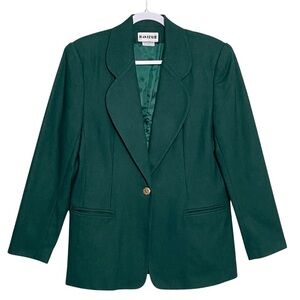 Joan Leslie Hunter Green Wool Blazer Jacket Career St Patrick’s Masters Size 8